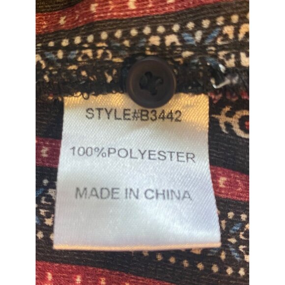 Jodifl Womens Boho Top Tie Front Size L Floral Peasant Dark Cottage Hippie - Picture 4 of 10